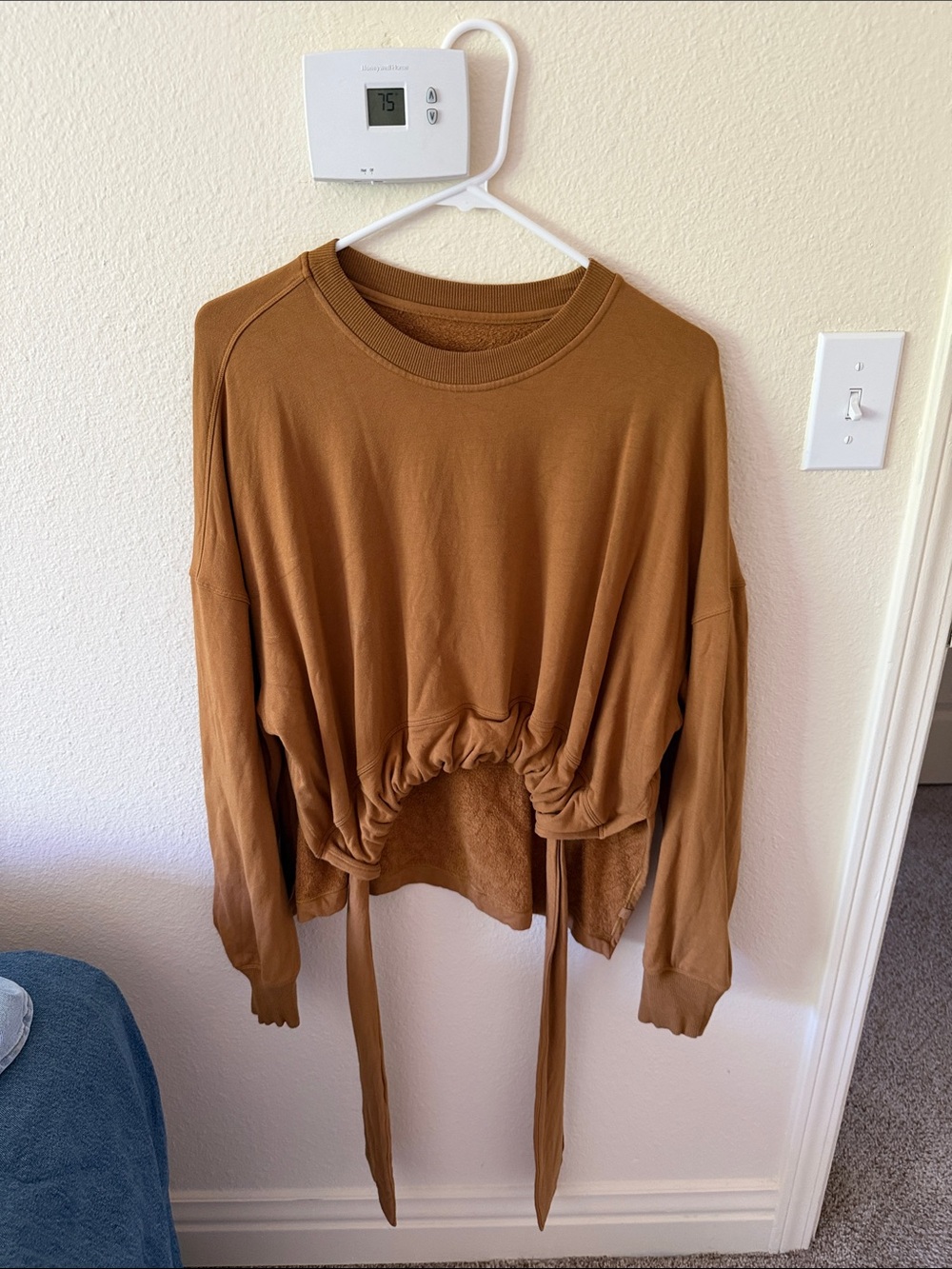 lululemon athletica Brown Cropped Drawstring Sweatshirt